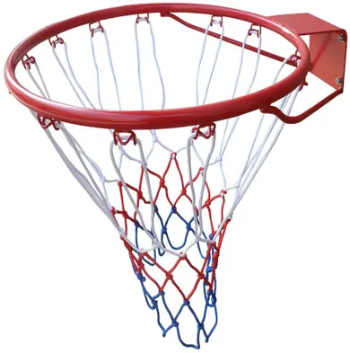 Enero, obręcz do kosza z siatką, czerwona, 38 cm