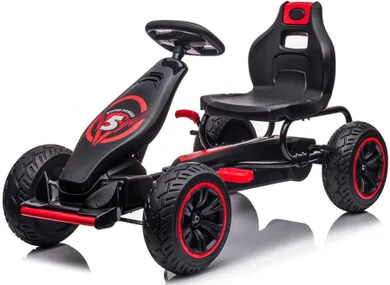 Enero toys, gokart na pedały, czarno-czerwony