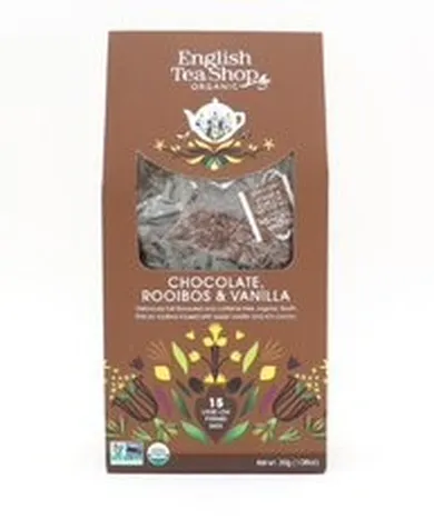 English Tea Shop, Bio Chocolate Rooibos & Vanilla, herbata liściasta, 15 piramidek