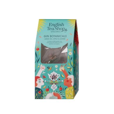 English Tea Shop, Gin Botanicals, herbata BIO, Zielona herbata, Jabłko & Jaśmin, 7 piramidek