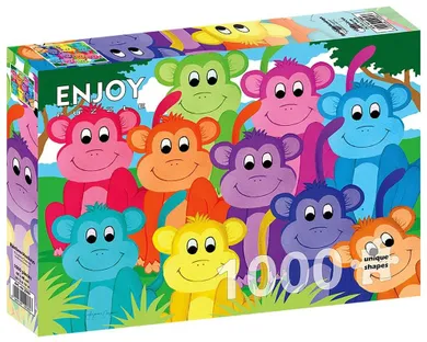 Enjoy, Kolorowe małpy, puzzle, 1000 elementów