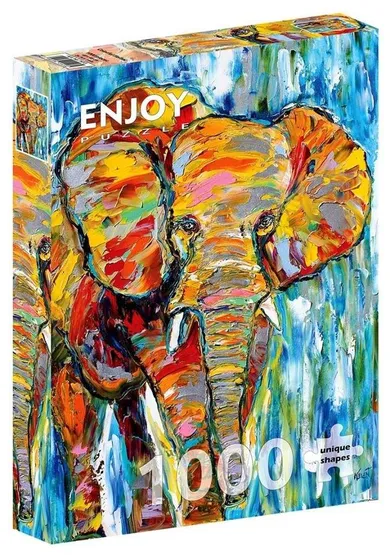 Enjoy, Kolorowy słoń, puzzle, 1000 elementów