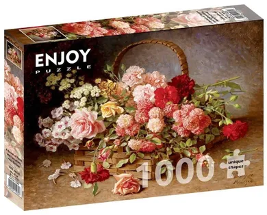 Enjoy, Kosz pełen róż i goździków, puzzle, 1000 elementów