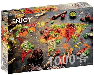 Enjoy, Mapa świata z przypraw, puzzle, 1000 elementów