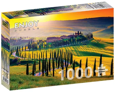 Enjoy, Zachód słońca w Toskanii, Włochy, puzzle, 1000 elementów