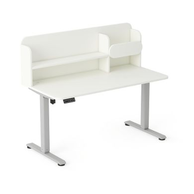 Entelo, Axio, biurko elektryczne regulowane z nadstawką, rozmiar 5-6, 120-65 cm, białe
