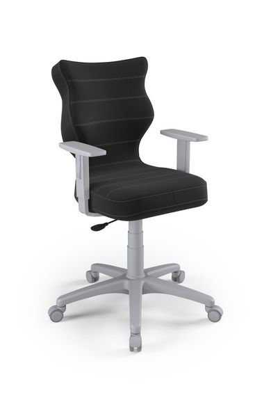 Entelo, Duo, krzesło biurowe z podłokietnikami, wzrost 159-188 cm, antracytowe