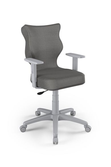 Entelo, Duo, krzesło biurowe z podłokietnikami, wzrost 159-188 cm, ciemno szare