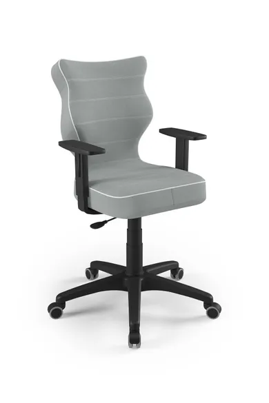 Entelo, Duo, krzesło biurowe z podłokietnikami, wzrost 159-188, szare