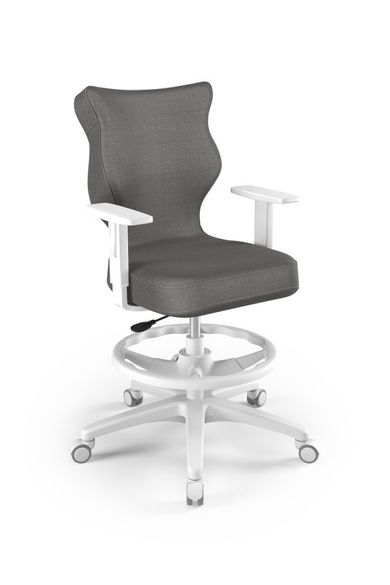 Entelo, Duo, krzesło biurowe z podnóżkiem i podłokietnikami, wzrost 159-188 cm, ciemno szare