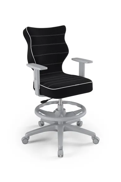 Entelo, Duo, krzesło biurowe z podnóżkiem i podłokietnikami, wzrost 159-188 cm, czarne