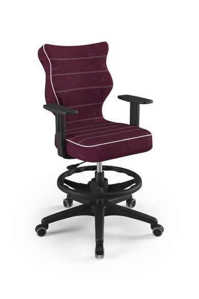 Entelo, Duo, krzesło biurowe z podnóżkiem i podłokietnikami, wzrost 159-188 cm, fioletowe
