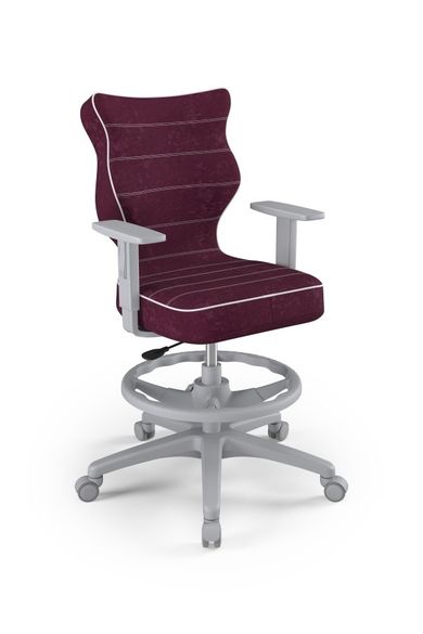 Entelo, Duo, krzesło biurowe z podnóżkiem i podłokietnikami, wzrost 159-188 cm, fioletowe