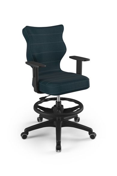 Entelo, Duo, krzesło biurowe z podnóżkiem i podłokietnikami, wzrost 159-188 cm, granatowe