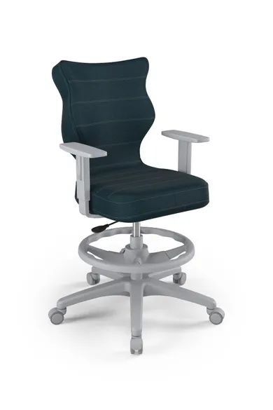 Entelo, Duo, krzesło biurowe z podnóżkiem i podłokietnikami, wzrost 159-188 cm, granatowe