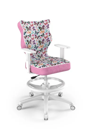 Entelo, Duo, krzesło biurowe z podnóżkiem i podłokietnikami, wzrost 159-188 cm, motylki