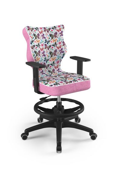 Entelo, Duo, krzesło biurowe z podnóżkiem i podłokietnikami, wzrost 159-188 cm, motylki