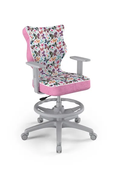 Entelo, Duo, krzesło biurowe z podnóżkiem i podłokietnikami, wzrost 159-188 cm, motylki