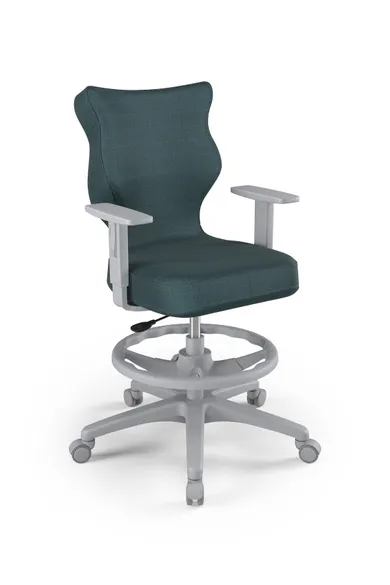 Entelo, Duo, krzesło biurowe z podnóżkiem i podłokietnikami, wzrost 159-188 cm, niebieskie