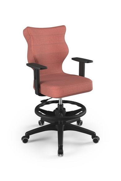 Entelo, Duo, krzesło biurowe z podnóżkiem i podłokietnikami, wzrost 159-188 cm, różowe