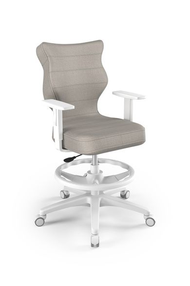 Entelo, Duo, krzesło biurowe z podnóżkiem i podłokietnikami, wzrost 159-188 cm, szare