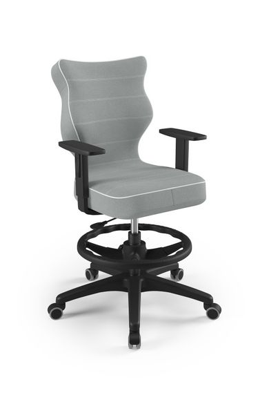 Entelo, Duo, krzesło biurowe z podnóżkiem i podłokietnikami, wzrost 159-188 cm, szare