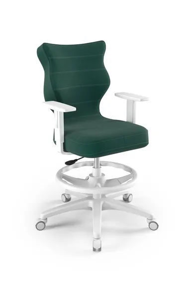 Entelo, Duo, krzesło biurowe z podnóżkiem i podłokietnikami, wzrost 159-188 cm, zielone