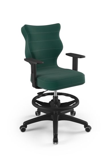 Entelo, Duo, krzesło biurowe z podnóżkiem i podłokietnikami, wzrost 159-188 cm, zielone