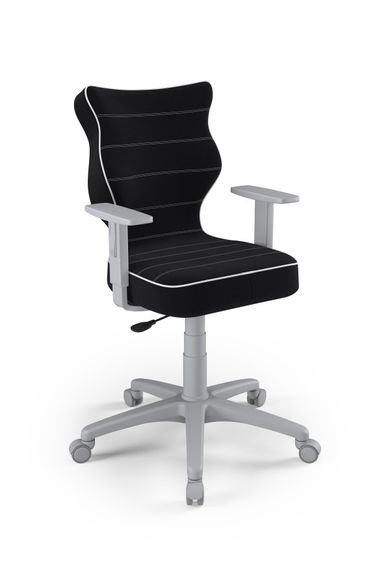 Entelo, Duo, krzesło młodzieżowe z podłokietnikami, wzrost 146-176,5 cm, czarne