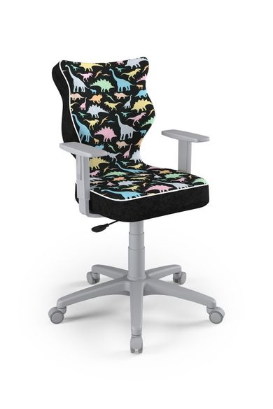 Entelo, Duo, krzesło młodzieżowe z podłokietnikami, wzrost 146-176,5 cm, dinozaury