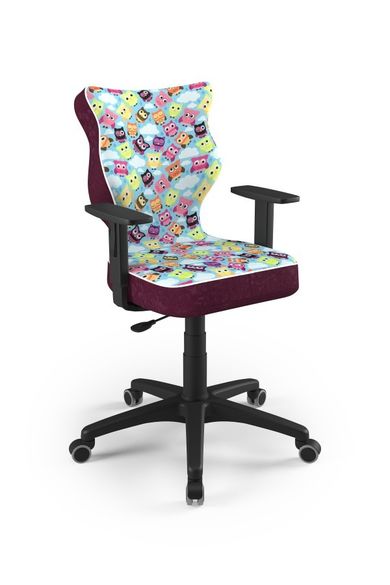 Entelo, Duo, krzesło młodzieżowe z podłokietnikami, wzrost 146-176,5 cm, sowy