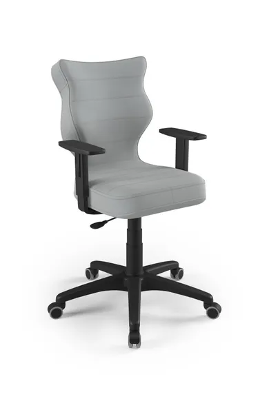 Entelo, Duo, krzesło młodzieżowe z podłokietnikami, wzrost 146-176.5 cm, szare