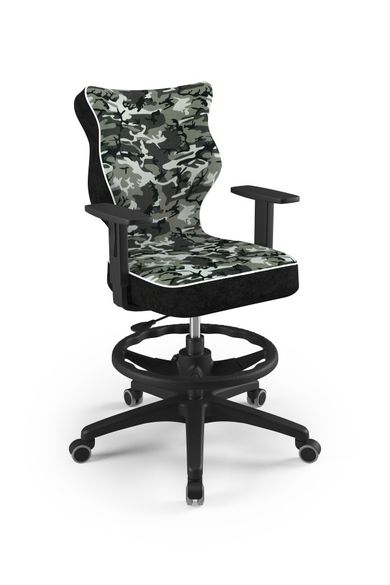 Entelo, Duo, krzesło młodzieżowe z podnóżkiem i podłokietnikami, wzrost 146-176,5 cm, moro