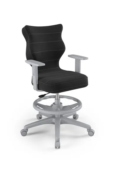 Entelo, Duo, krzesło młodzieżowe z podnóżkiem, wzrost 146-176,5 cm, antracytowe