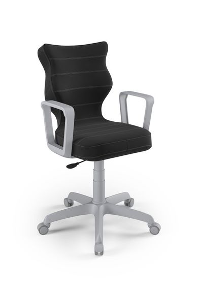 Entelo, Norm, krzesło biurowe z podłokietnikami, wzrost 159-188 cm, antracytowe