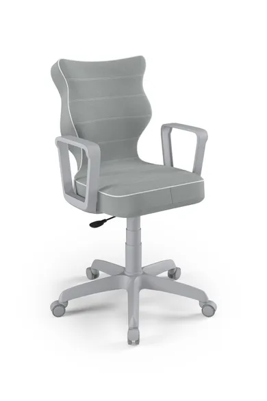 Entelo, Norm, krzesło biurowe z podłokietnikami, wzrost 159-188 cm, szare