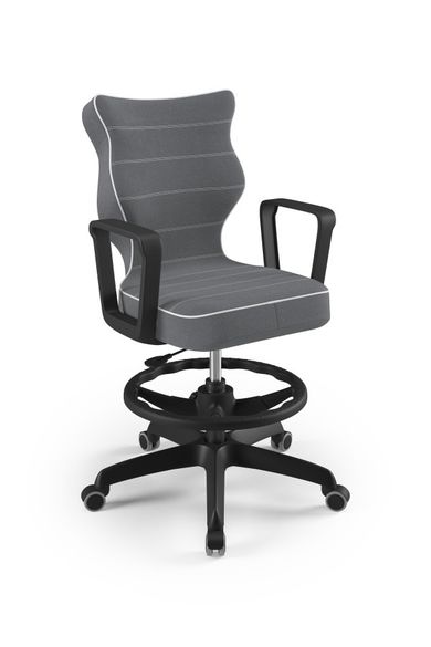 Entelo, Norm, krzesło biurowe z podnóżkiem i podłokietnikami, wzrost 159-188 cm, ciemno szare