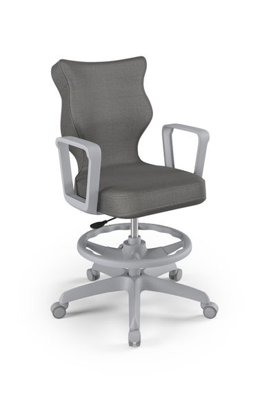 Entelo, Norm, krzesło biurowe z podnóżkiem i podłokietnikami, wzrost 159-188 cm, ciemno szare
