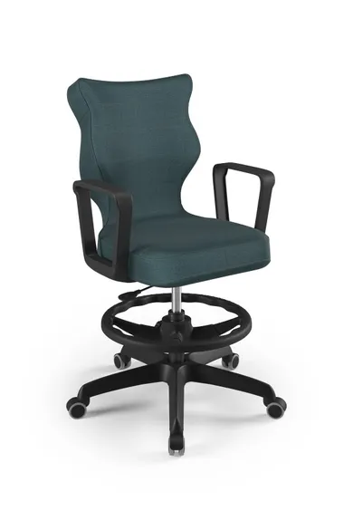 Entelo, Norm, krzesło biurowe z podnóżkiem i podłokietnikami, wzrost 159-188 cm, niebieskie