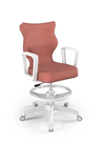 Entelo, Norm, krzesło biurowe z podnóżkiem i podłokietnikami, wzrost 159-188 cm, różowe