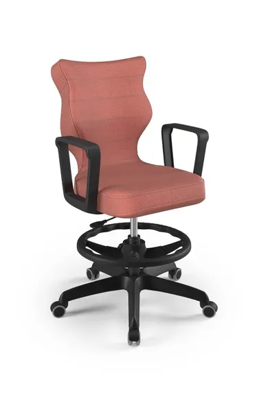 Entelo, Norm, krzesło biurowe z podnóżkiem i podłokietnikami, wzrost 159-188 cm, różowe