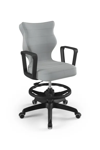 Entelo, Norm, krzesło biurowe z podnóżkiem i podłokietnikami, wzrost 159-188 cm, szare