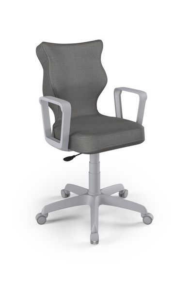 Entelo, Norm, krzesło młodzieżowe z podłokietnikami, wzrost 146-176,5 cm, ciemno szare