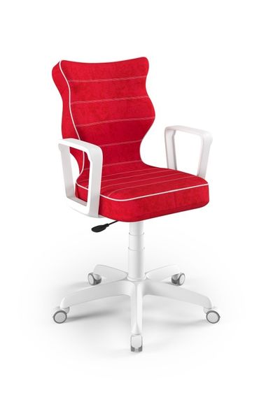 Entelo, Norm, krzesło młodzieżowe z podłokietnikami, wzrost 146-176,5 cm, czerwone