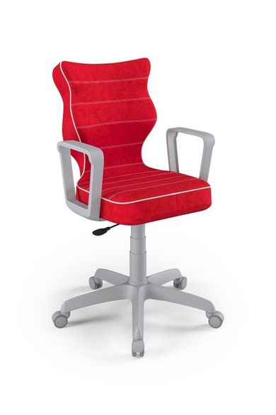 Entelo, Norm, krzesło młodzieżowe z podłokietnikami, wzrost 146-176,5 cm, czerwone