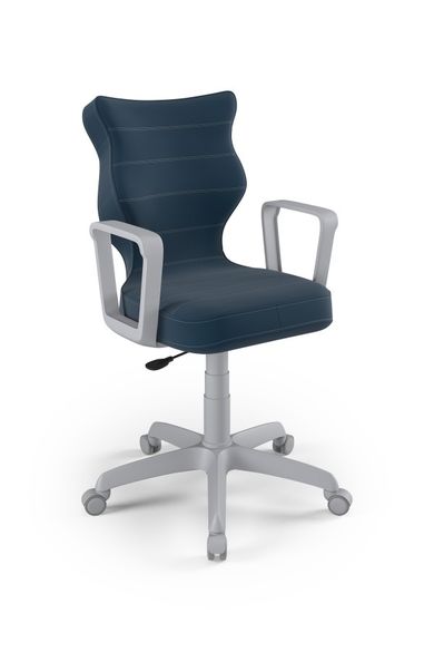 Entelo, Norm, krzesło młodzieżowe z podłokietnikami, wzrost 146-176,5 cm, granatowe