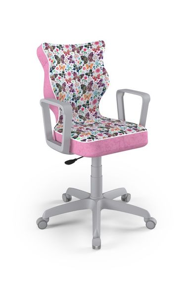 Entelo, Norm, krzesło młodzieżowe z podłokietnikami, wzrost 146-176,5 cm, motylki