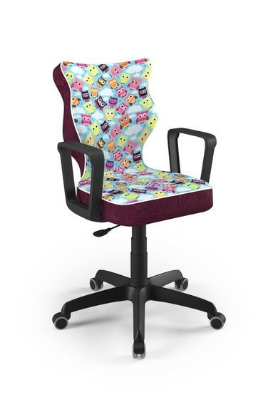 Entelo, Norm, krzesło młodzieżowe z podłokietnikami, wzrost 146-176,5 cm, sowy