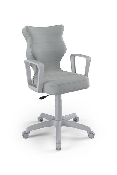 Entelo, Norm, krzesło młodzieżowe z podłokietnikami, wzrost 146-176,5 cm, szare