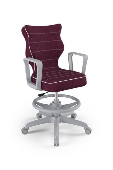 Entelo, Norm, krzesło młodzieżowe z podnóżkiem i podłokietnikami, wzrost 146-176,5 cm, fioletowe